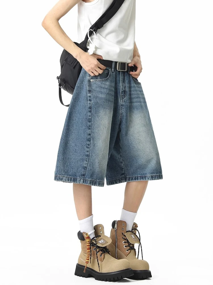 

Американские ретро-джинсы с завышенной талией, летние свободные повседневные универсальные широкие брюки-палаццо, прямые джинсы-трубы