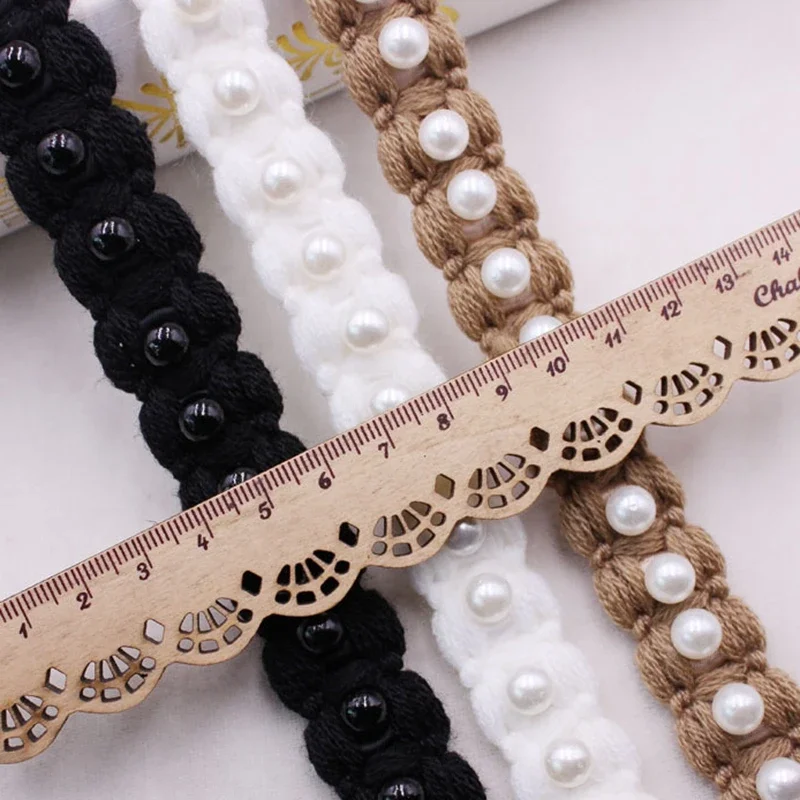 1 Yard Perlenbesetztes Spitzenband mit Fransen, bestickter Stoff, handgefertigt, für Kostüme, Röcke, Nähzubehör, Material, Accessoires, DIY – Detail 3