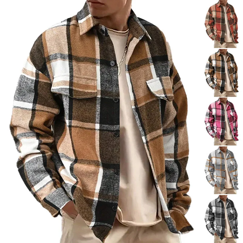 

Best-Selling Retro Brushed Checkered Men's Shirt - Elegant Collar Long-Sleeve Casual Outerwear | 2026 Trend