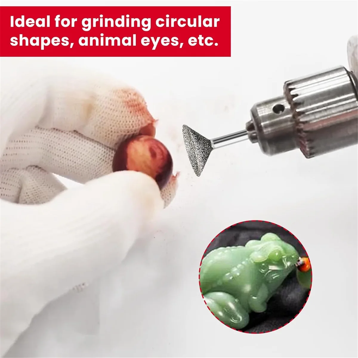A56XQ Stone Carving Set Diamond Burr Bits Compatible with for Dremel, 13PCS Polishing Kits Rotary Tools Accessories
