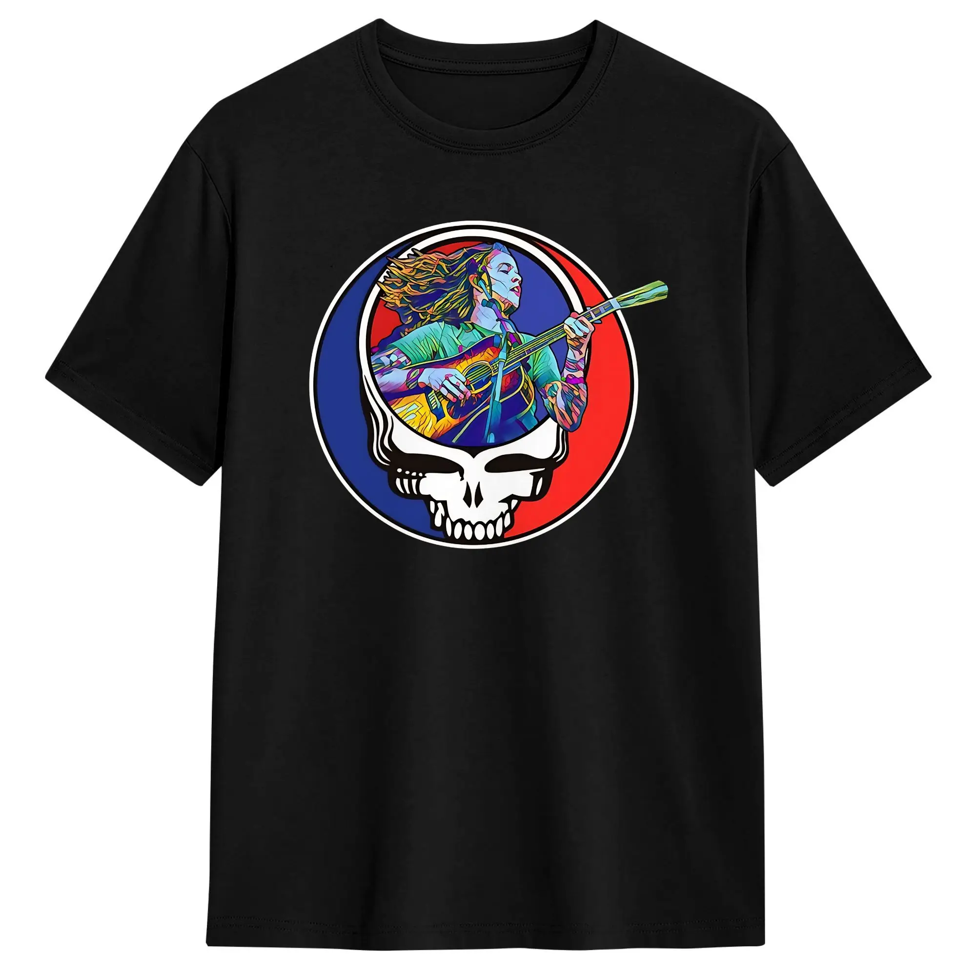 Rock Reel Grateful Men's T Shirt  Novelty Tees Short Sleeve Crewneck T-Shirts 100% Cotton Printed Tops
