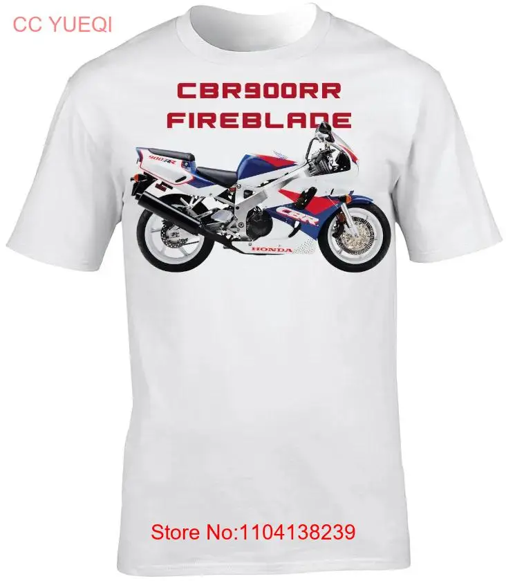 T-Shirt CBR900RR Fireblade Motorcycle Biker Short Sleeve Crew Neck