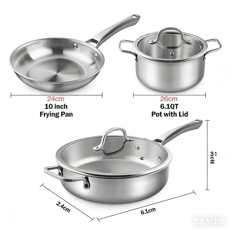 10-Piece Stainless Steel Kitchen Utensil Set Heat Resnt Cooking Tools