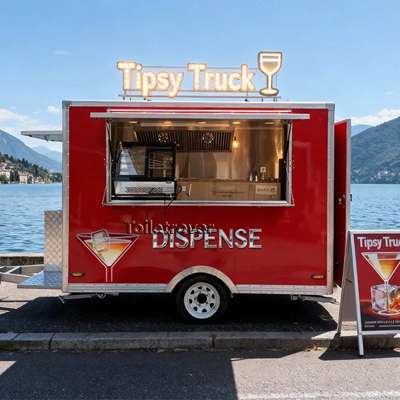 Outdoor Street Food Trailer Ice Cream Waffle Mobile Food Trailer Cart Crepe Dessert Trailer Donut Buy a Food Truck for Sale