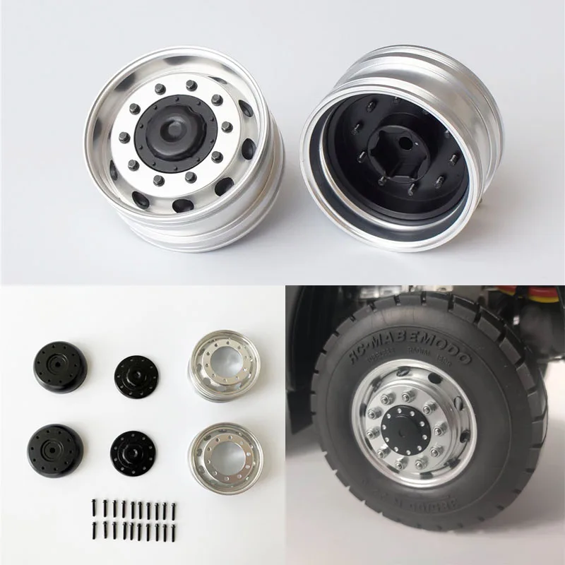 

Simulated Metal Front Wheel Hub for 1/14 Tamiya RC Truck Trailer Tipper Scania 770s Benz Actros Volvo MAN LESU Iveco DIY Parts