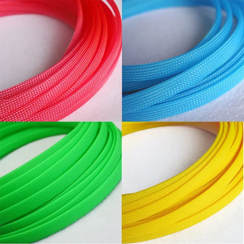 5M 2 4 6 8 10 12 14 16 18 20 25 30 40 mm High Density PET Braided Expandable Sleeve Wire Wrap Insulated Nylon Protector Sheath