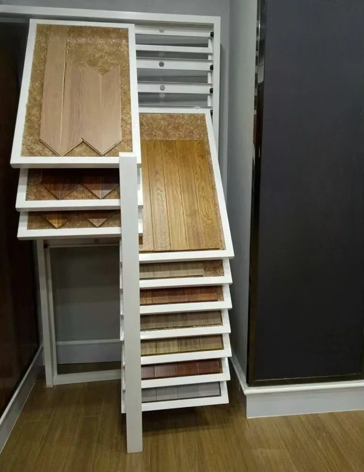 &c Boya Customized Showroom Wood Flooring Hardwood Laminate Sliding Wing Rack  Pull Push Parquet Timber  Inclined Display Stand