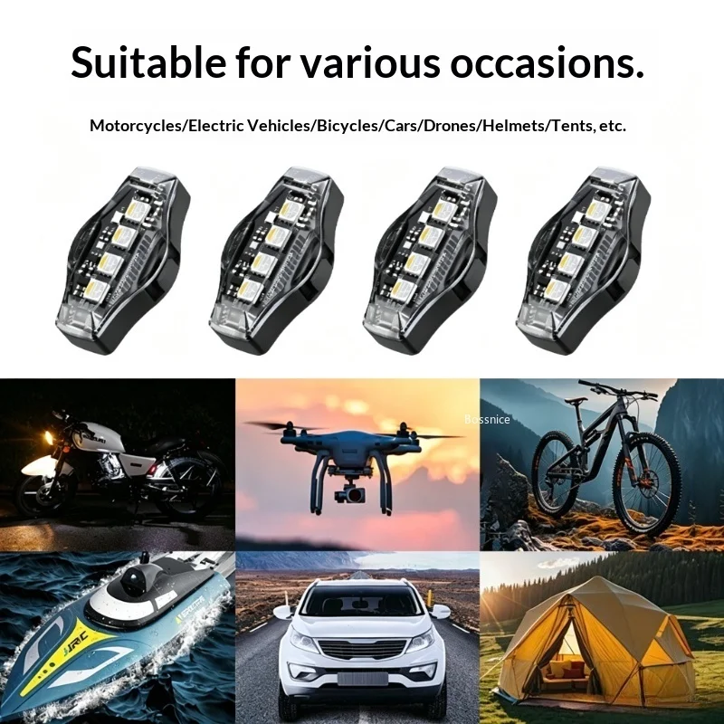 Aircraft LED Strobe Warning Light – Wireless Remote RGB Flashing Lamp for Car, Motorcycle, Multi-Color Decorative Signal Light