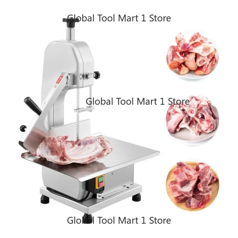 SucceB-650W 1100W 1800W Commercial Electric Meat Bandsaw Stainless Steel Countertop Bo- Sawing Machine for Rib Pork Beef