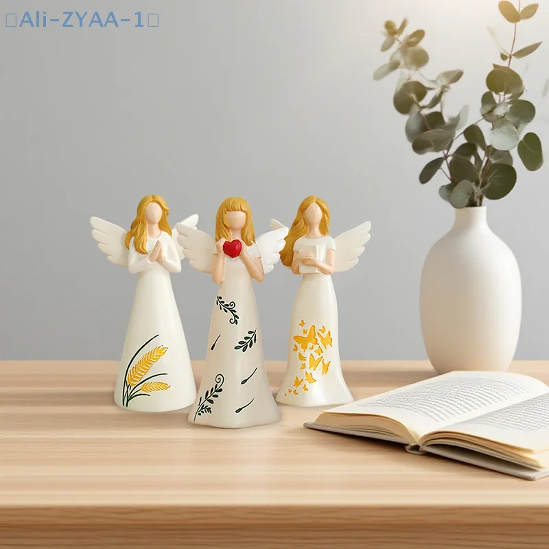【ZYAA-1】3 قطع تماثيل ملاك للنساء - تمثال ملاك حارس الراتنج هدية لتزيين عيد الميلاد وعيد الشكر