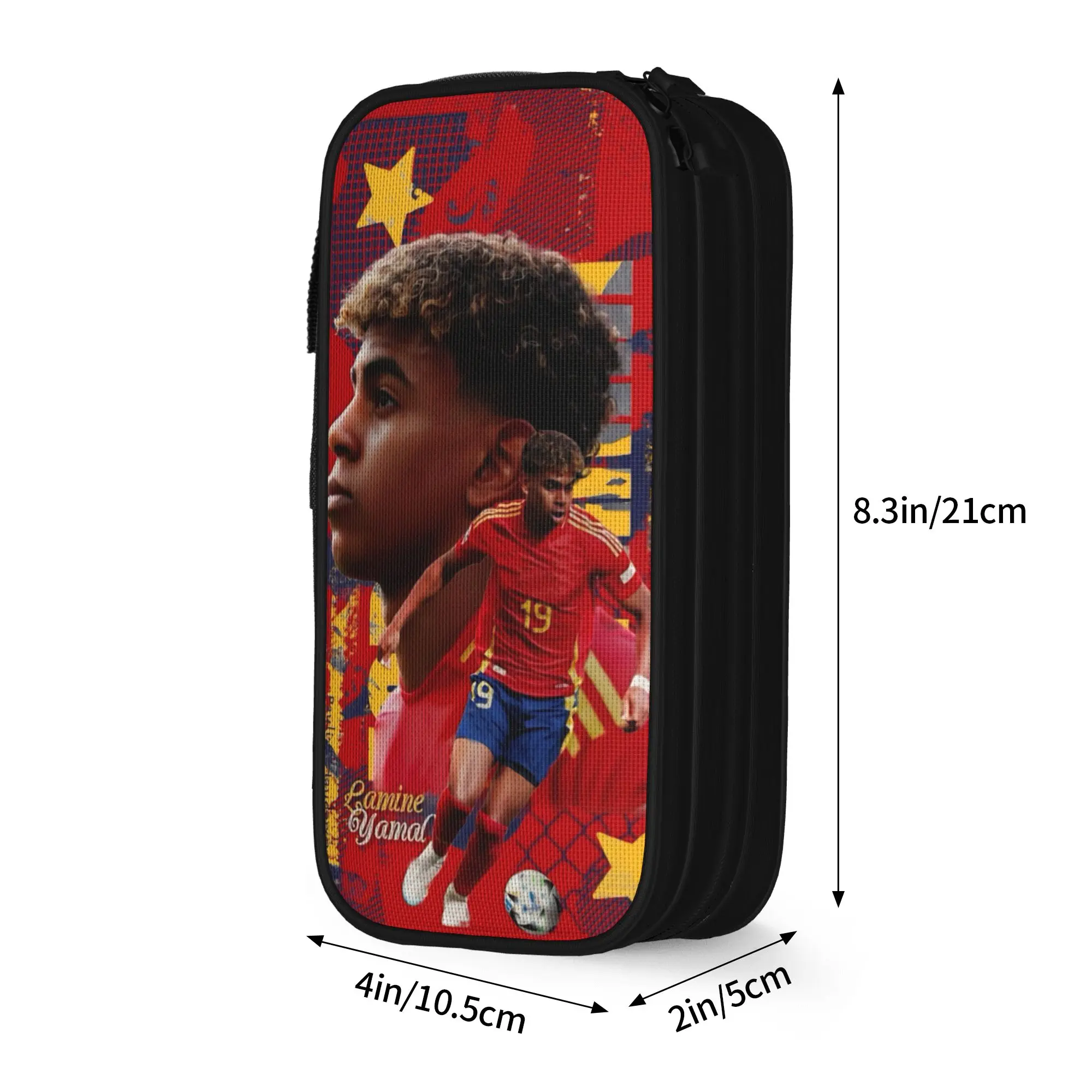 Lamine Y-Yamal Pencil Case New  Number 19 Football Pen Box Bags Girls Boys Large Storage Office Zipper Pencil Box view 3