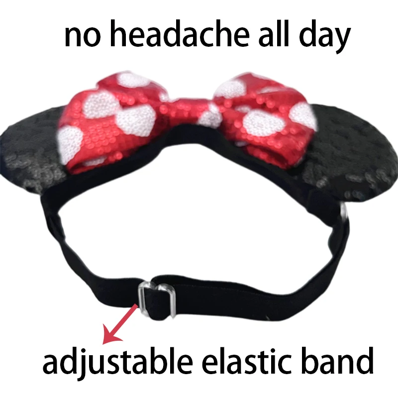 2023 New Disney Ears Adjustable Elastic Headband Adult Mickey Mouse Nylon Hairband Kids Hair Accessories Festival Trip Party DIY