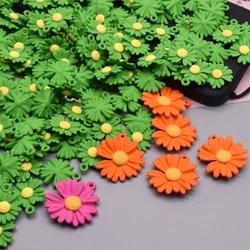 18mm 25mm Green Orange Rose Color Cute Daisy Flower Acrylic Charm Pendant Connectors for Jewelry Making Necklace Earrings DIY