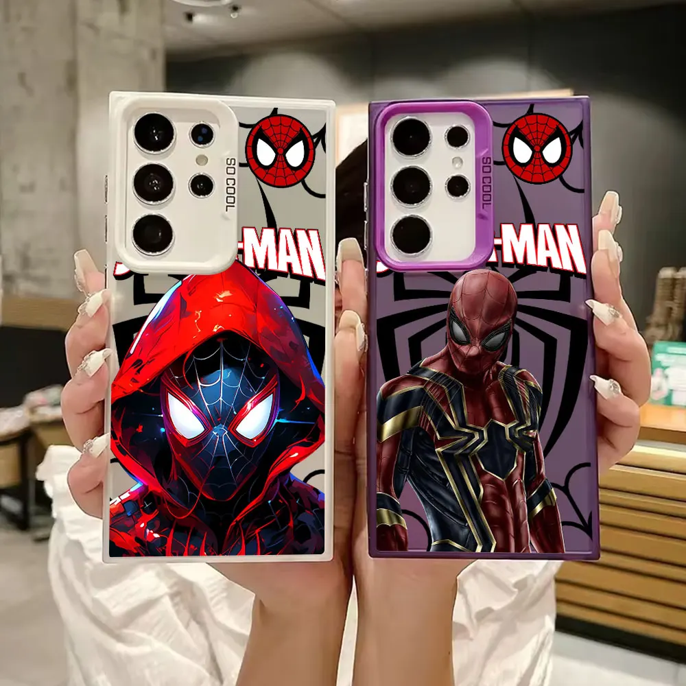 

Sipderman Marvel Luxury S25 Case For Samsung Galaxy S25 S24 Ultra S23 S21 S20 FE S22 Ultra Plus SpiderMan Shockproof Phone Cover