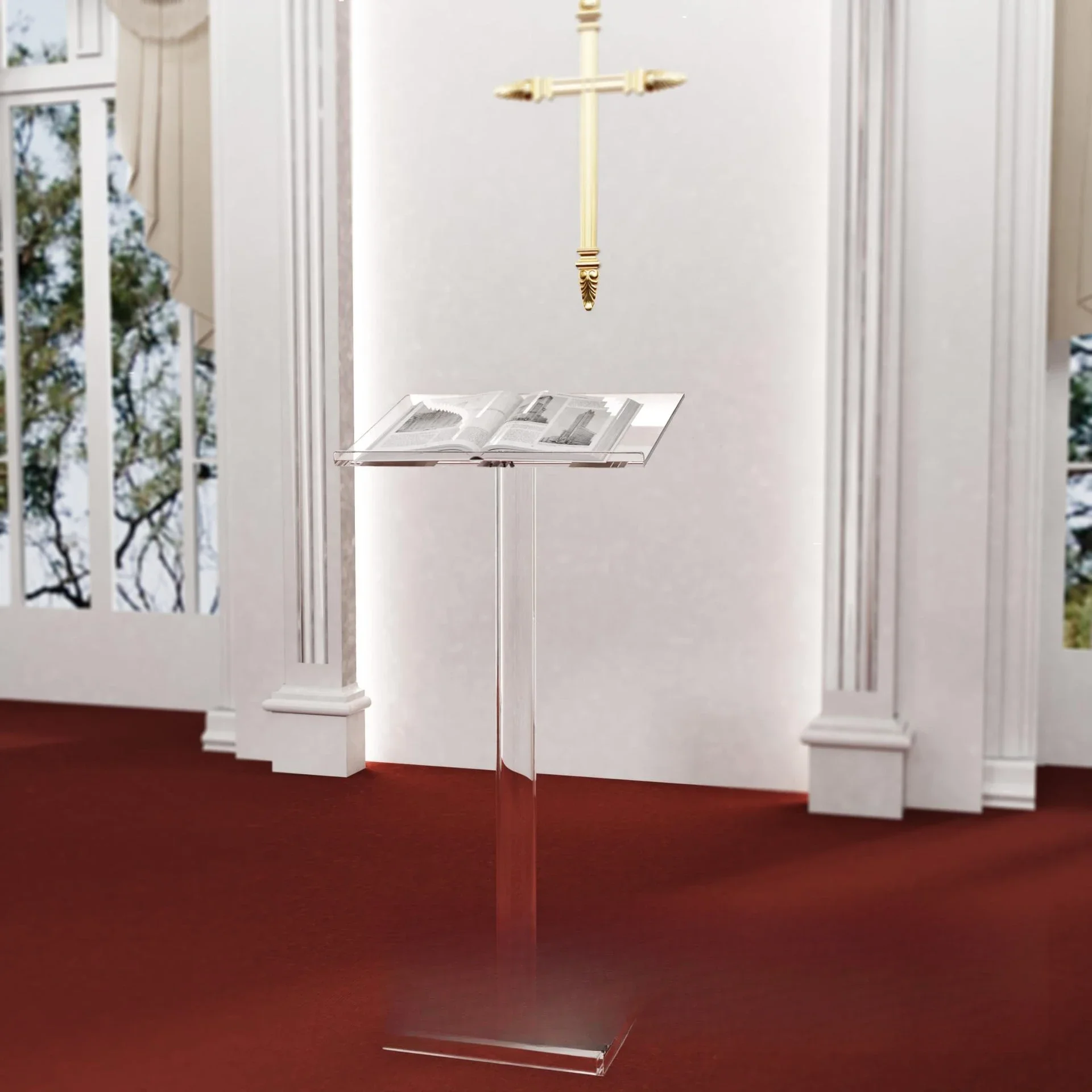 Church Speaking  Transparent Plexiglass Lecture Desk Welcome