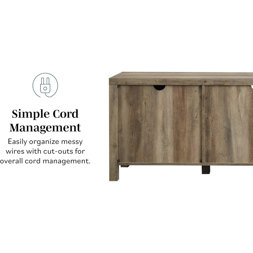 Yipin Georgetown Modern Farmhouse Suporte de TV com porta dupla de celeiro para TVs de até 80 polegadas, 70 polegadas, lavagem cinza |