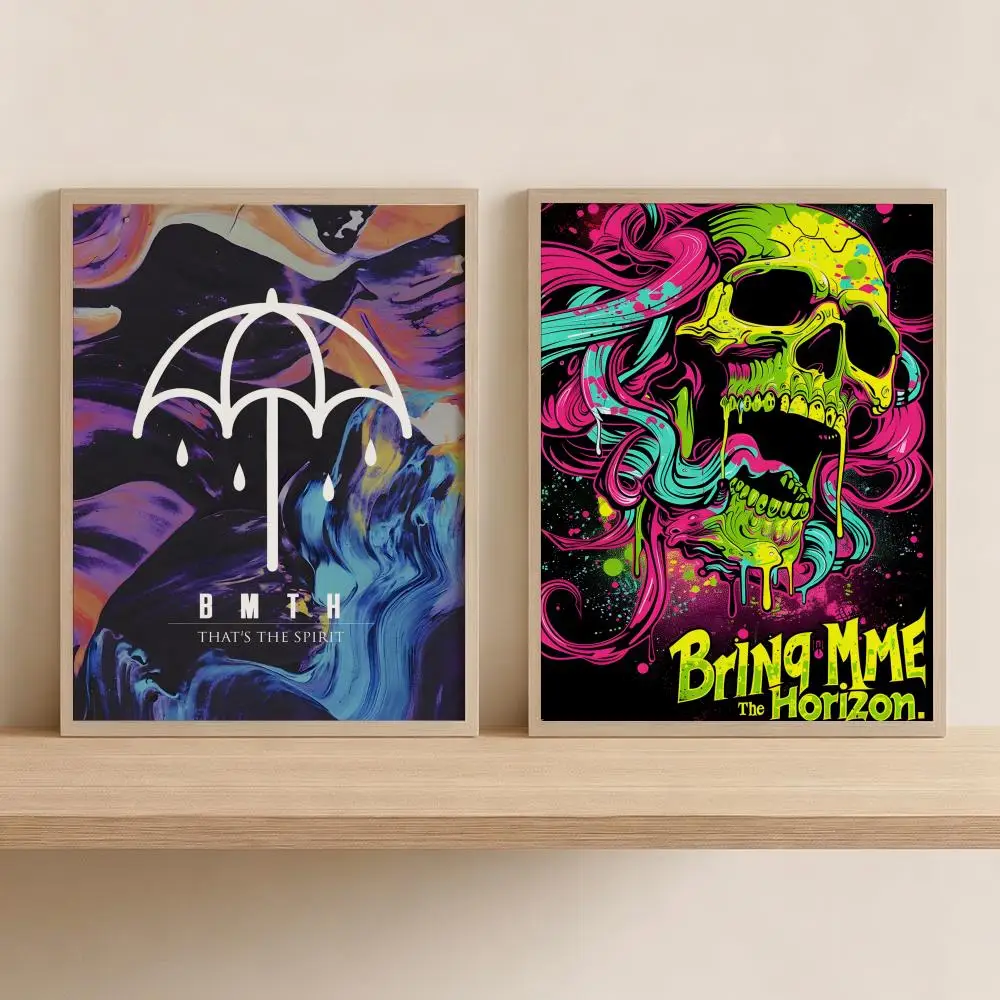 B-Bring Me The Horizon Band Painting Calligraphy Canvas Wall Art for Bedroom & Living Room Decor | Home Gift Painting