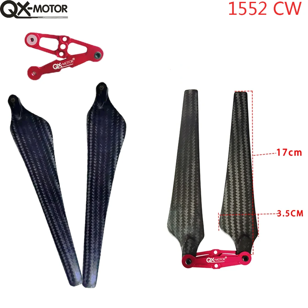 QX-MOTOR 1552 1760 15 pouces 17 pouces CW CCW fibre de carbone pliante hélice props érique pour S800 S900 S1000 EVO Multicopter