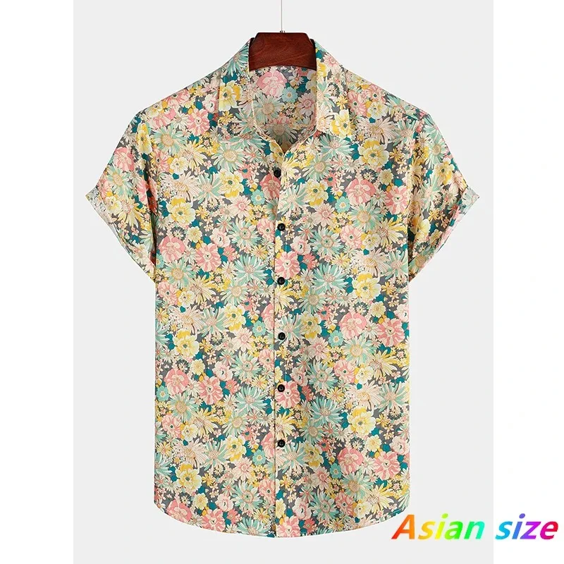 

Short Sleeved Shirt Top Casual Adult Design Men's Clothing 2026 Hawaiian Shirt Men's Summer Printed T-shirt Beach Print