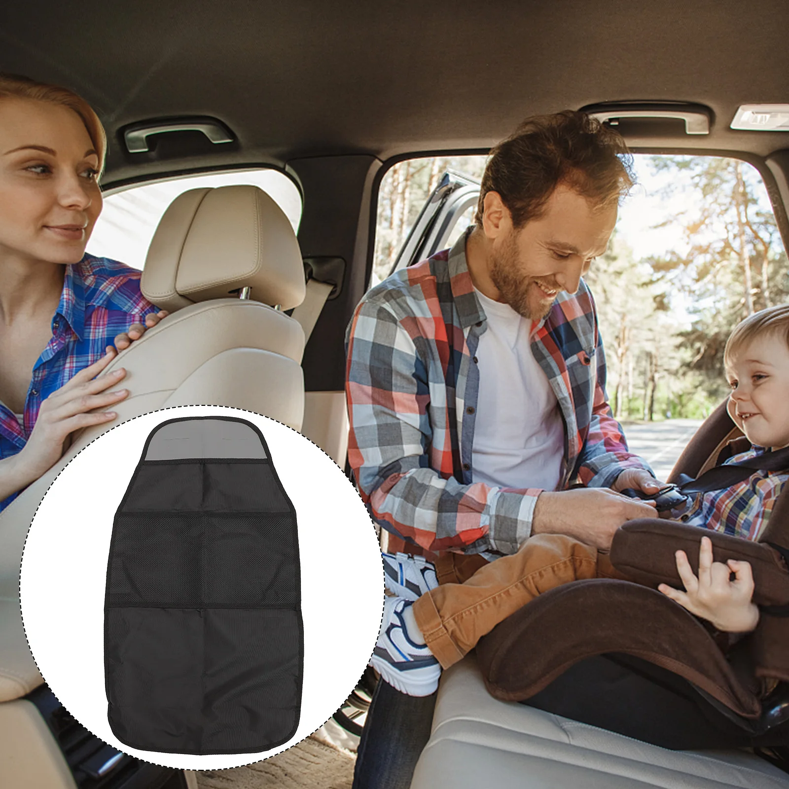 

Upgraded 10Inch Tablet Compatible Car Seat Storage Bag Waterproof Rear Organizer Backseat Holder Kick Mat Durable Wide Mesh