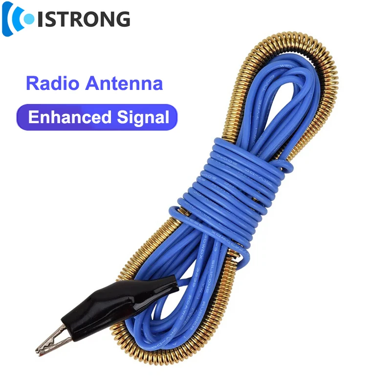 단파 FM 범용 소프트 안테나 라디오 신호 향상 안테나, 구리 코어 외부 안테나 클램프 유형, 케이블 길이 3m, 5m 