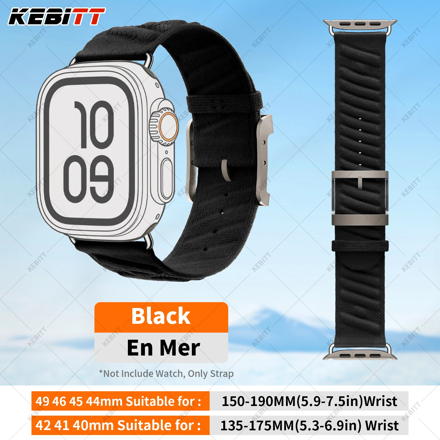 Kebitt New En Mer Bleu Nuit Single Tour Iwatch Band 42 mm für Apple Watch Ultra 3 2 Serie 11 10 9 8 7 6 Se 3 Armband 46 mm 45 49 mm 9