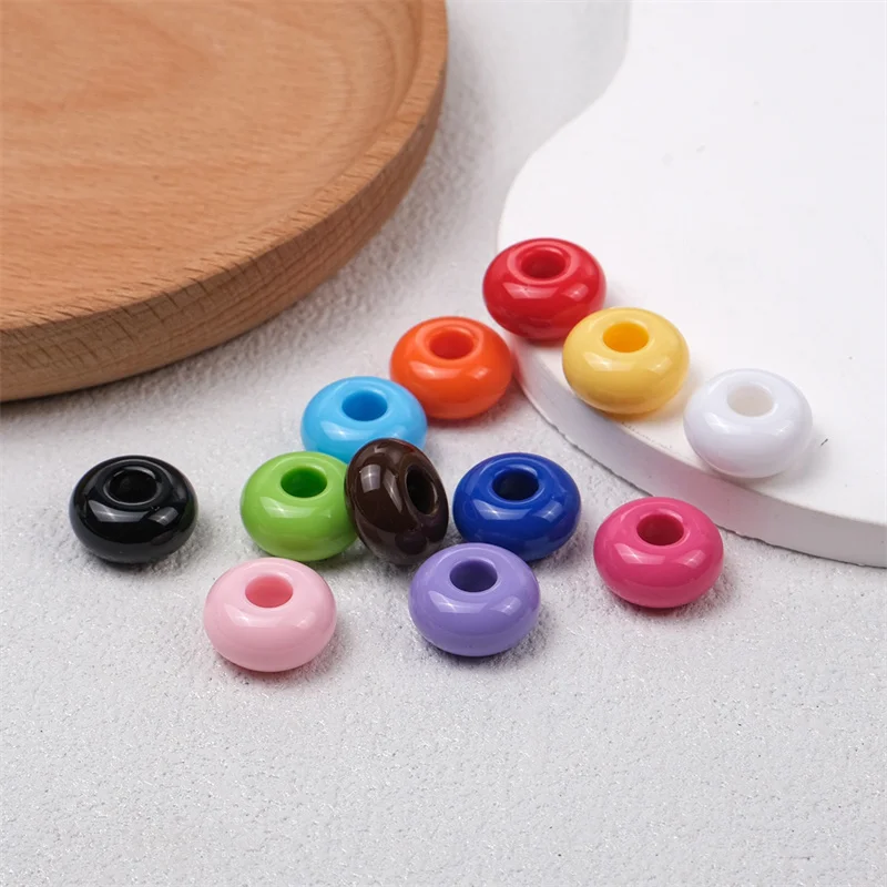 وصل جديد 300 قطعة/الوحدة 14 مللي متر لون طباعة الهندسة جولات شكل الراتنج المعداد الخرز لتقوم بها بنفسك مجوهرات الملابس إكسسوارات الشعر #3