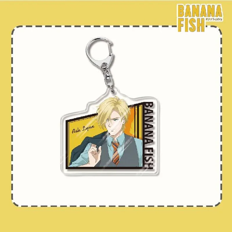 BANANA FISH Anime Figures Ash Lynx Okumura Eiji Shorter Wong Acrylic Keychains Q Version Character Pendant Decor Toy Fans Gift