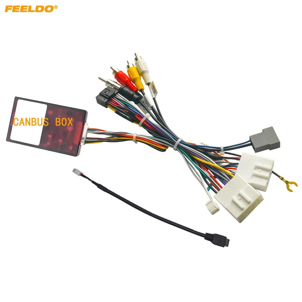 FEELDO Car 16pin Audio Wiring Harness With Canbus Box For Nissan X-TRAIL Aftermarket Stereo Installation Wire Adapter #HQ6355