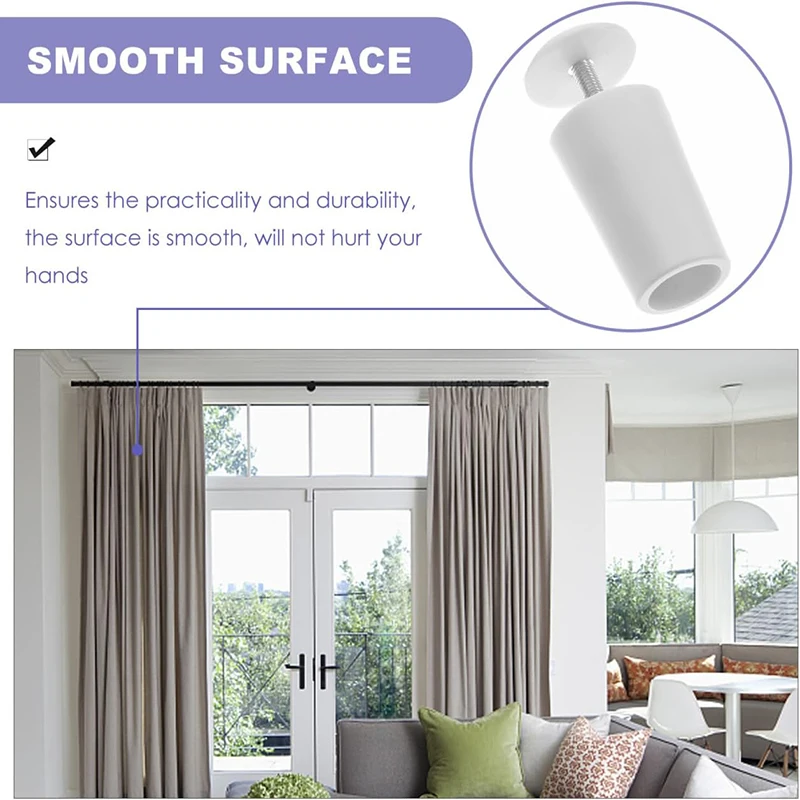 2pcs White Plastic Blind Stoppers Smooth Surface Roller Shutters Repair Parts Aluminum Alloy Compact Design Easy For Home Office