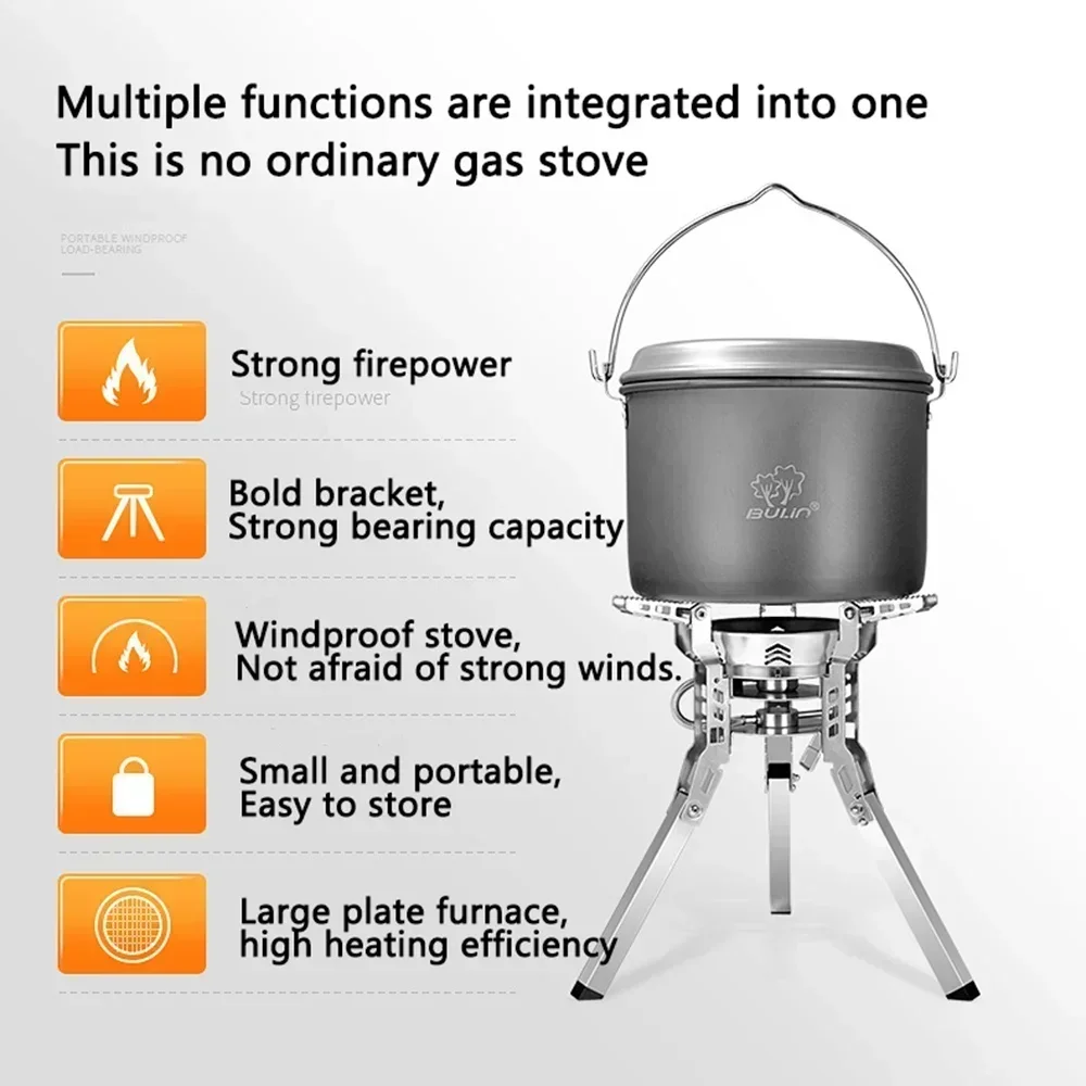 Portable Camping Gas Stove, 6800W Strong Fire Stove, Outdoor Party, Family Travel Camp, Picnic Cooker System, Folding Gas Burner