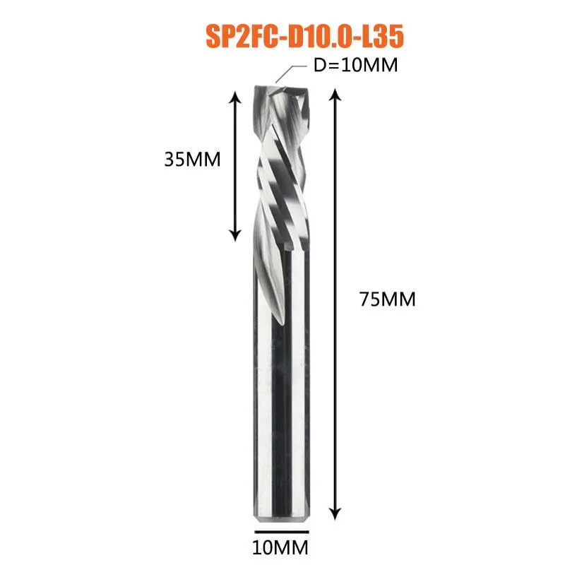 Compressie Frees Houtwerk Up & Down Cut Twee Fluiten Spiraal Carbide Frees Cnc Router Hout End Mill Cutter bits