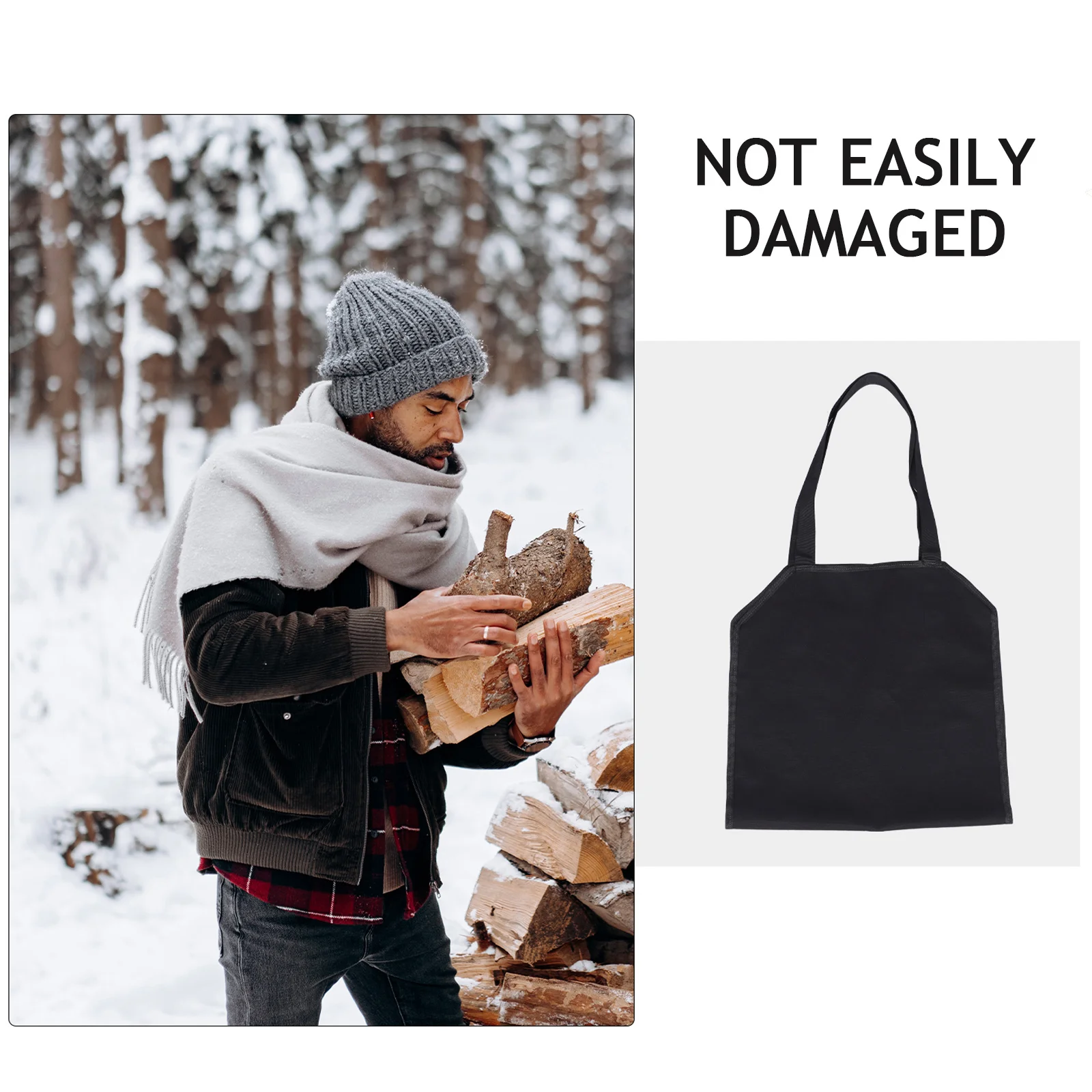 

Firewood Storage Bag Large Capacity Canvas Tote Portable Rolling Log Holder Wood Carrier Fireplace Hearth Accessories