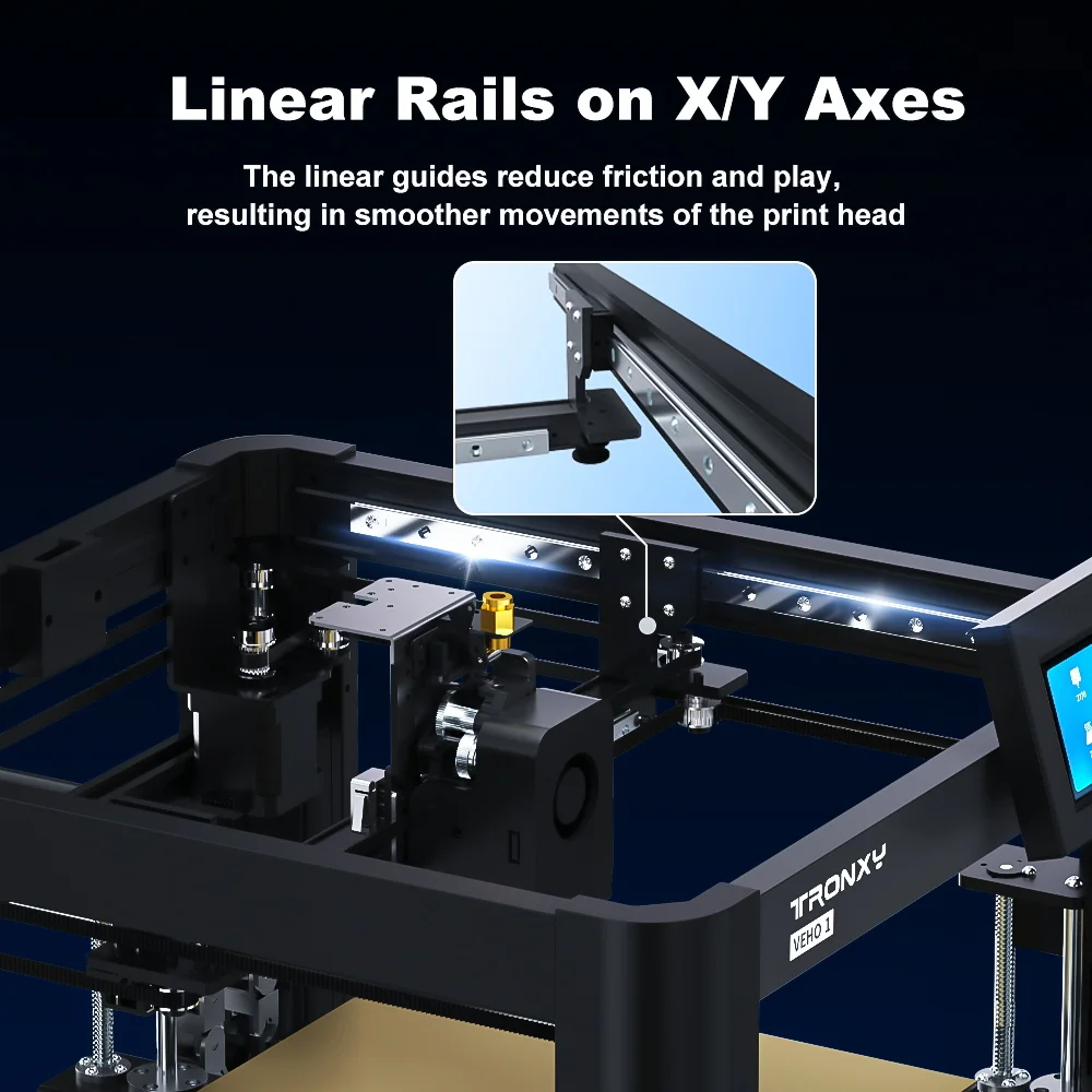 TRONXY VEHO 1A طابعة ثلاثية الأبعاد عالية السرعة 255*255*255 مللي متر حجم الطابعة 600 مللي متر/ثانية عالية التدفق محرك مباشر الطارد طقم طابعة ثلاثية الأبعاد