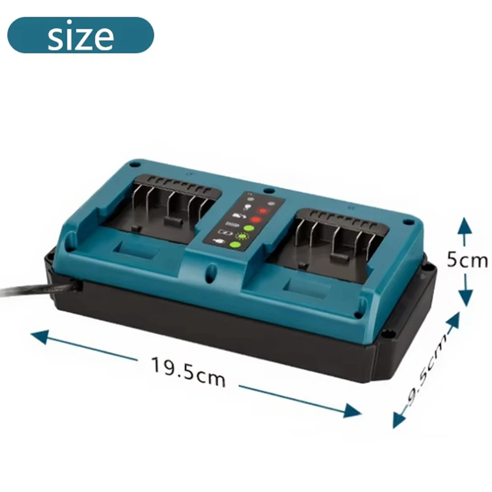 Battery Charger For Bosch Replacement Charger Station Suitable for Bosch 18V BAT609 BAT609G Lithium-Ion Battery 2-Port Charging
