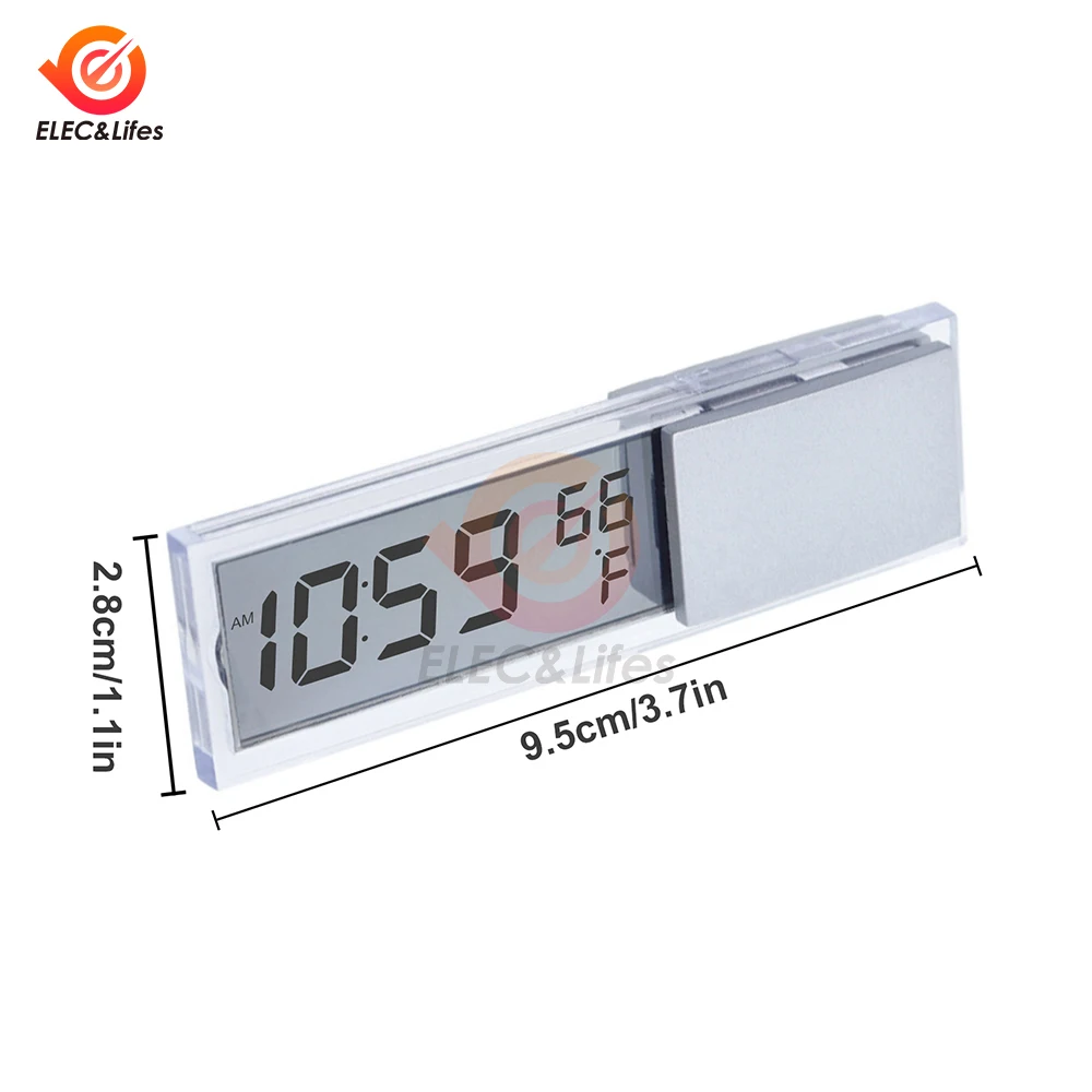 Mini Digital Car Thermometer Thermostat Timer Clock Temperature Instruments Sensor Wall Type Meter LCD Display Weather Station