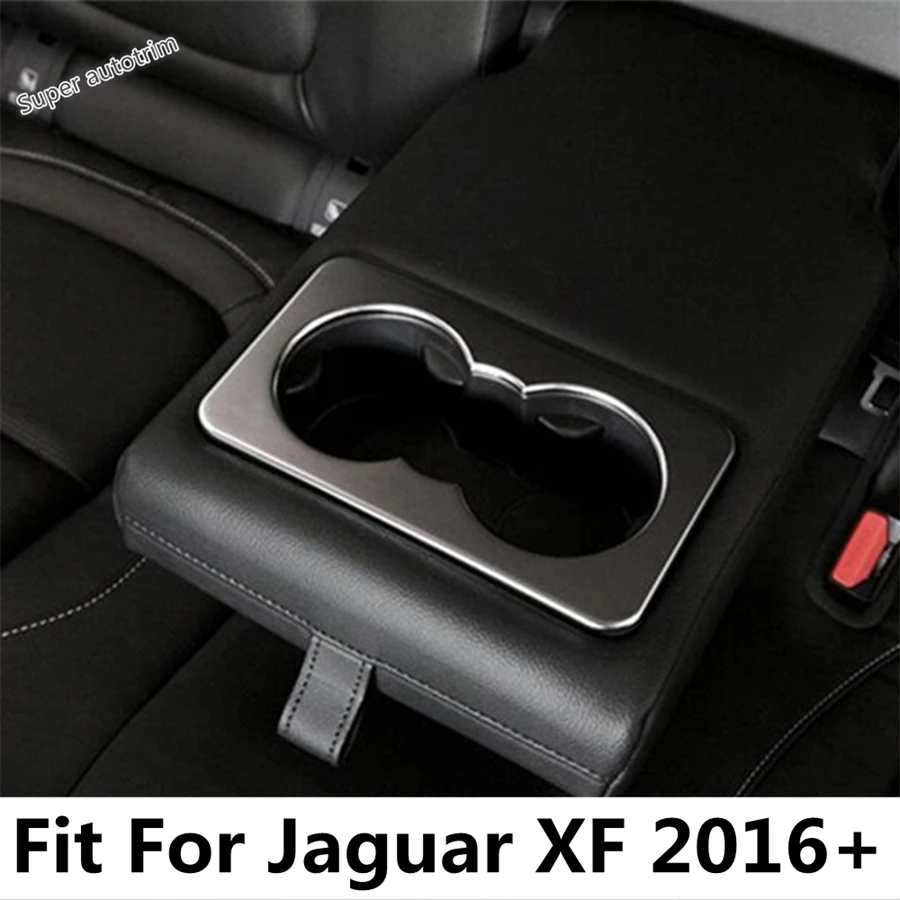 

Car Rear Seat Water Cup Holder Frame Decoration Cover Trim Fit For Jaguar XF 2016 - 2019 ABS Matte Style Accessories Interior