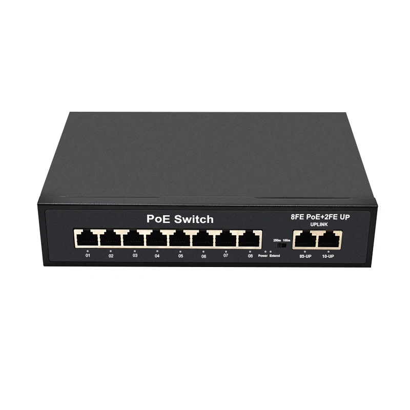 Wanglink-8 Port POE Switch, 48V, 100Mbps, 2x100m, Total Power 120W Network Switch, Built-in Power Supply