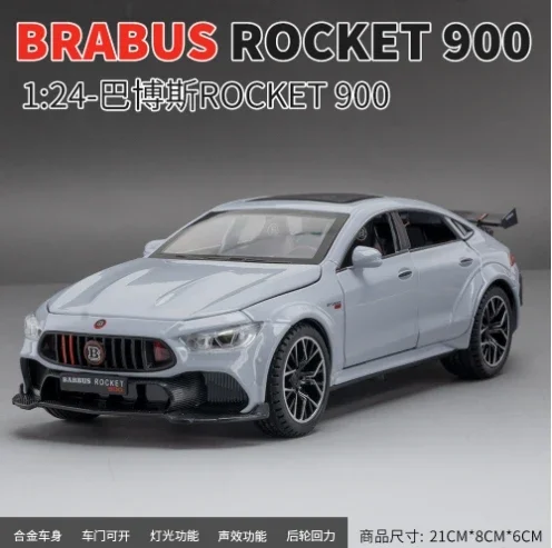 

1:24 ROCKET 900 AMG Sports car Diecast Metal Alloy Model car Sound Light Pull Back Collection Kids Toy