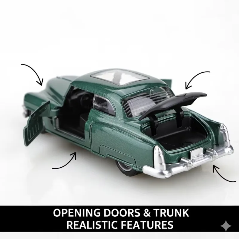 1/36 Scale Replica Cadillac Dorado Alloy Pullback Car, Die-Cast Metal, Retro Style Boy Toy, Three Doors Openable