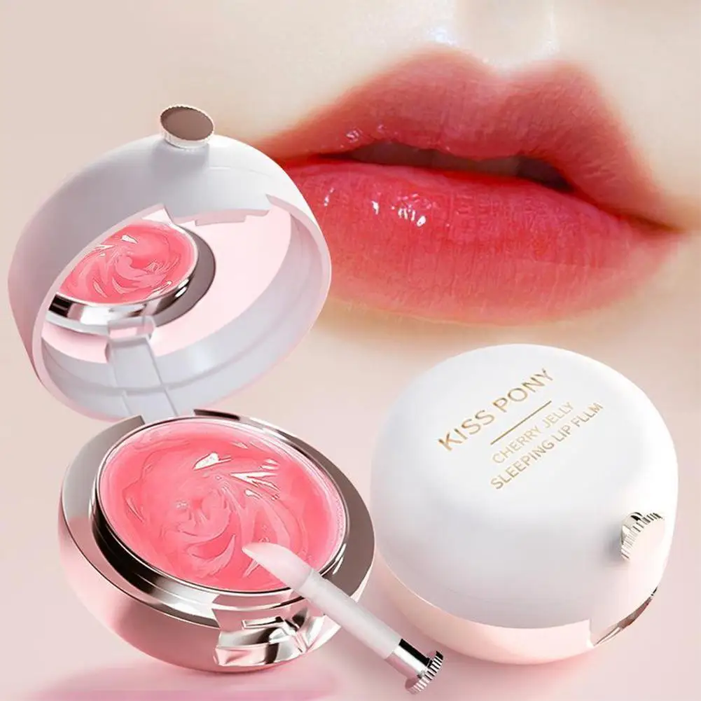 Bálsamo labial Jelly Peach para el cuidado de los labios, mascarilla para dormir Rosa hidratante, reparación de labios, nutre, protege, lápiz labial dulce incoloro, Base de maquillaje