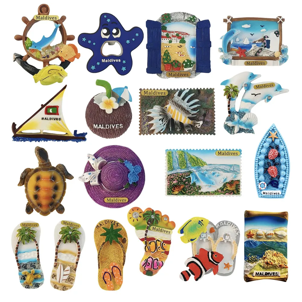 Asia Maldives Customs And Culture 3D Refrigerator Magnets Fridge Magnetic Tourist Souvenir Decoration Articles Handicraft Gifts