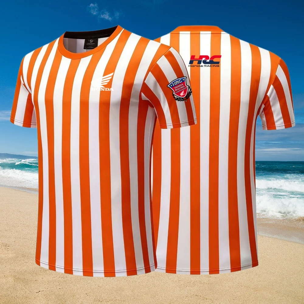 

Honda Vertical Stripe Referee T-shirt Unisex Round Neck Short Sleeved Versatile Top For Casual Games, Suitable For Daily Sports