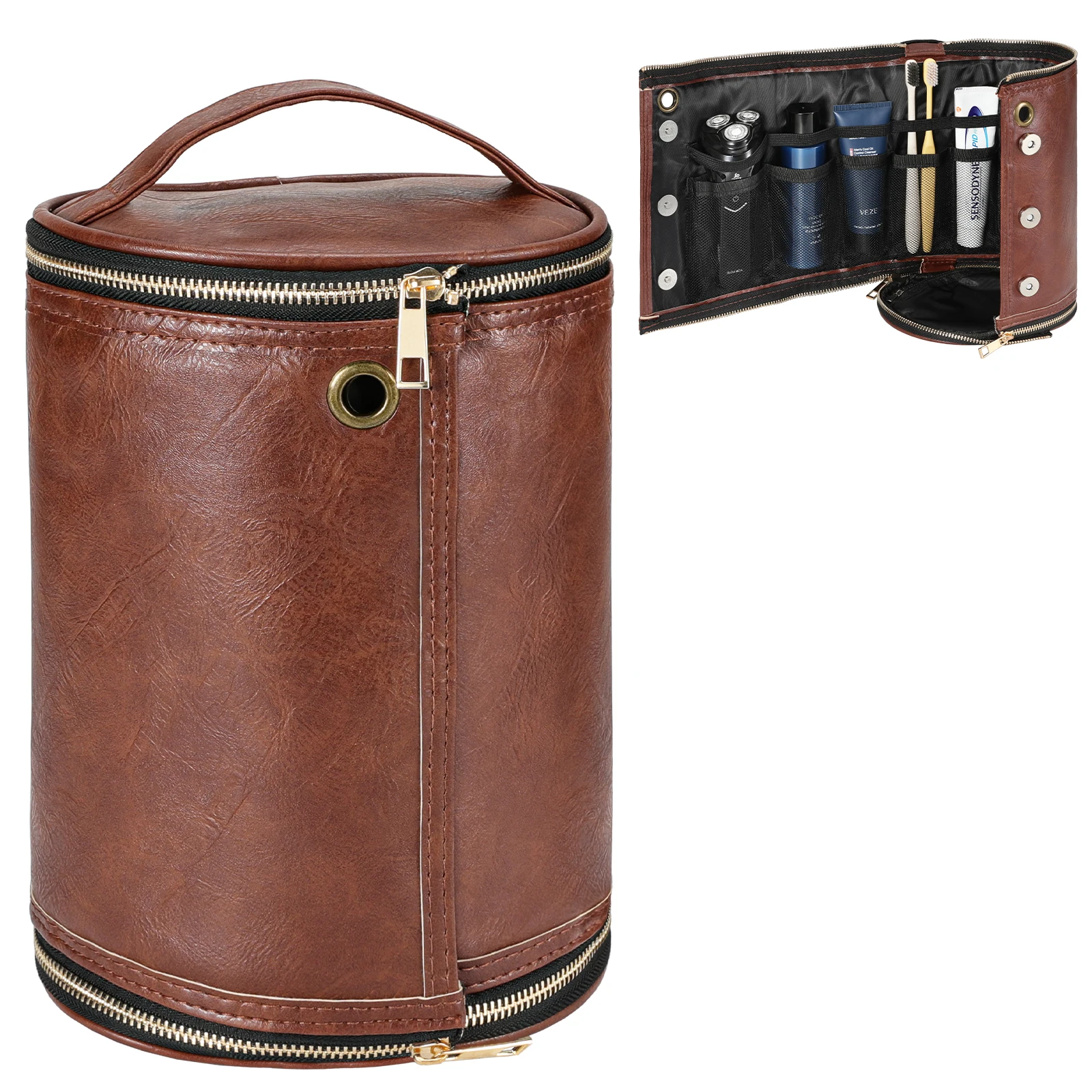 Travel Accessories Pouch For Men - حقيبة أدوات تجميل جلدية للرجال مقاومة