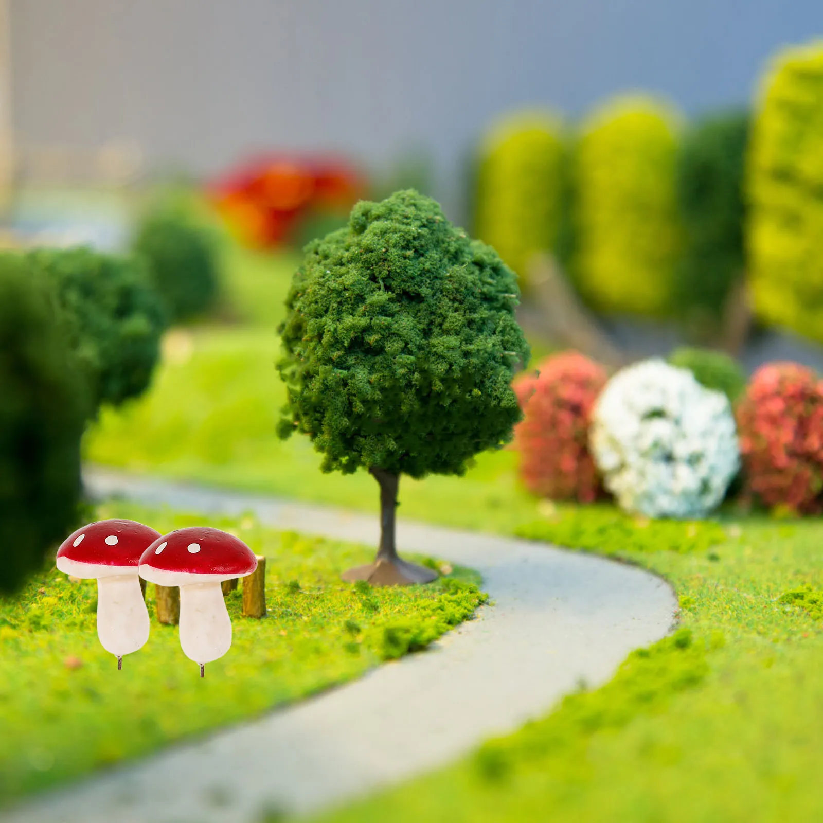 12 pezzi 32MM decorazioni per prato esterno inserto per palo da giardino cortile fungo segno schiume artigianato accessori realistici fai da te
