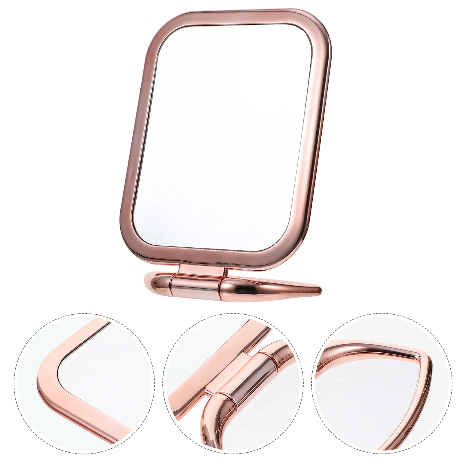 

Double Sided Makeup Medium Compact Mirror Jewelry Shop Home Travel Tabletop Folding Small Clear Vision Plastic Elegant