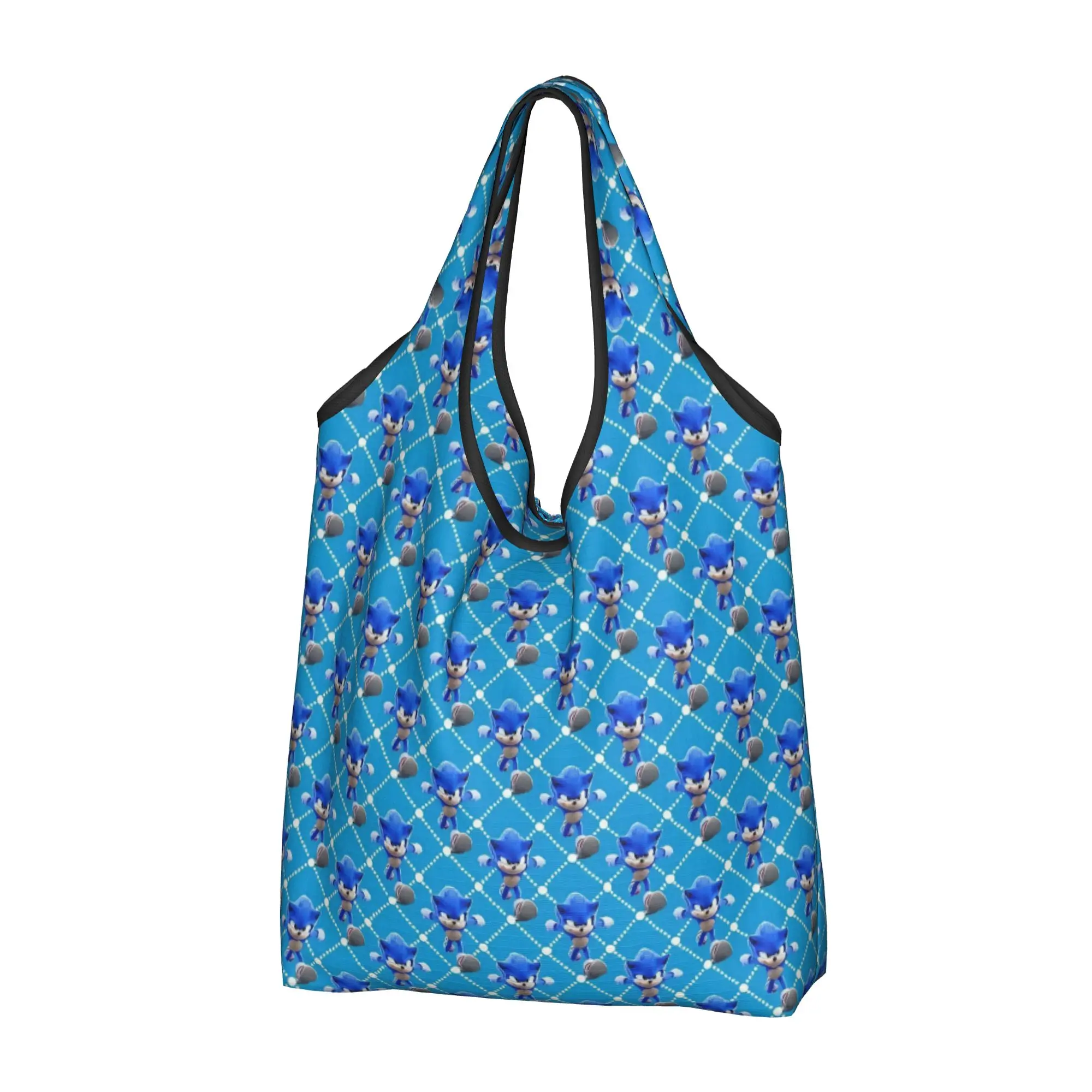 Hedgehogg Shadow Cartoon  Grocery Shopping Tote Bag Women Fashion Japanese Game  Shopper Shoulder Bag Large Capacity Handbags