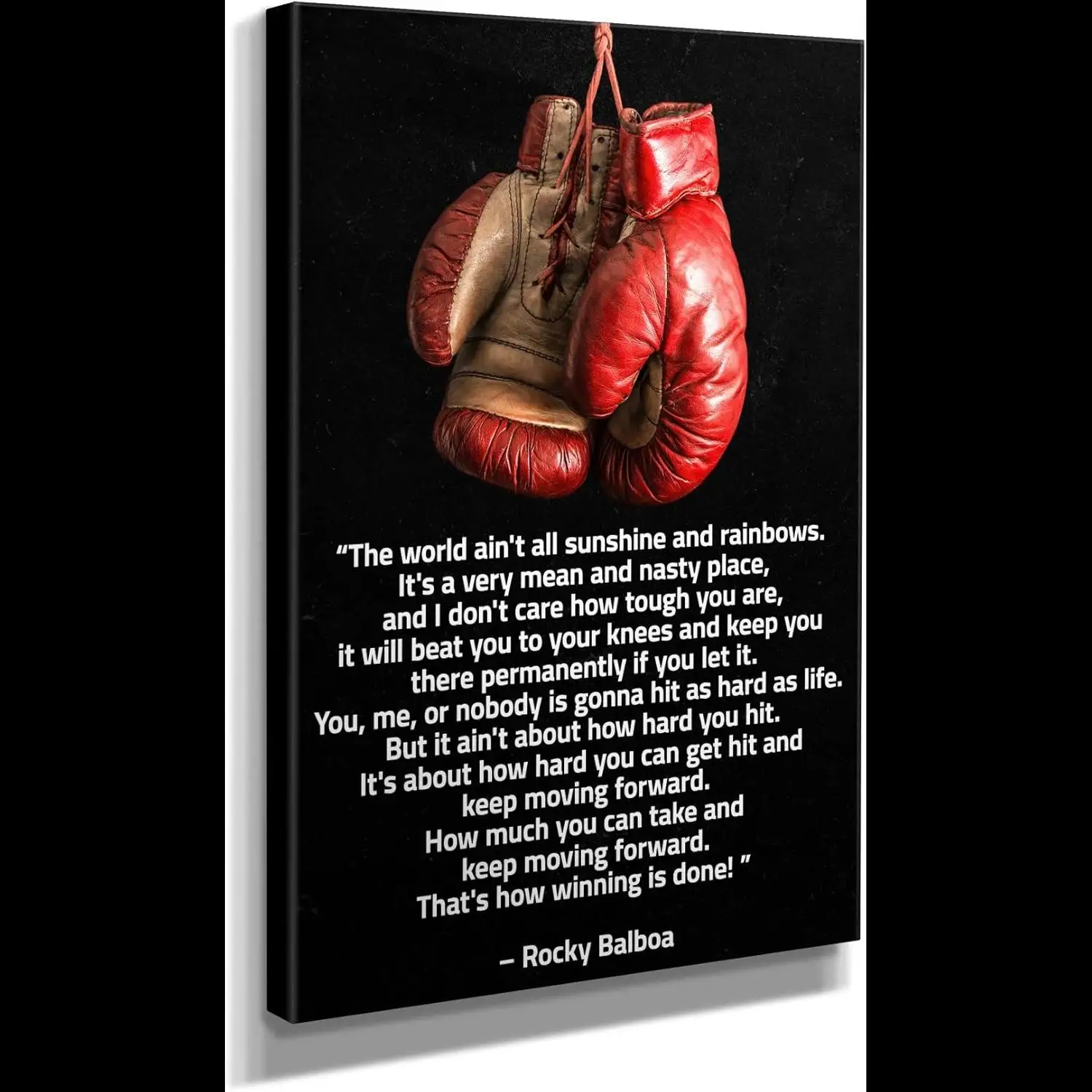 Rocky Balboa Motivational Quote Canvas Print, Boxe Wall Art, Sylvester Stallone Design, Prêt à