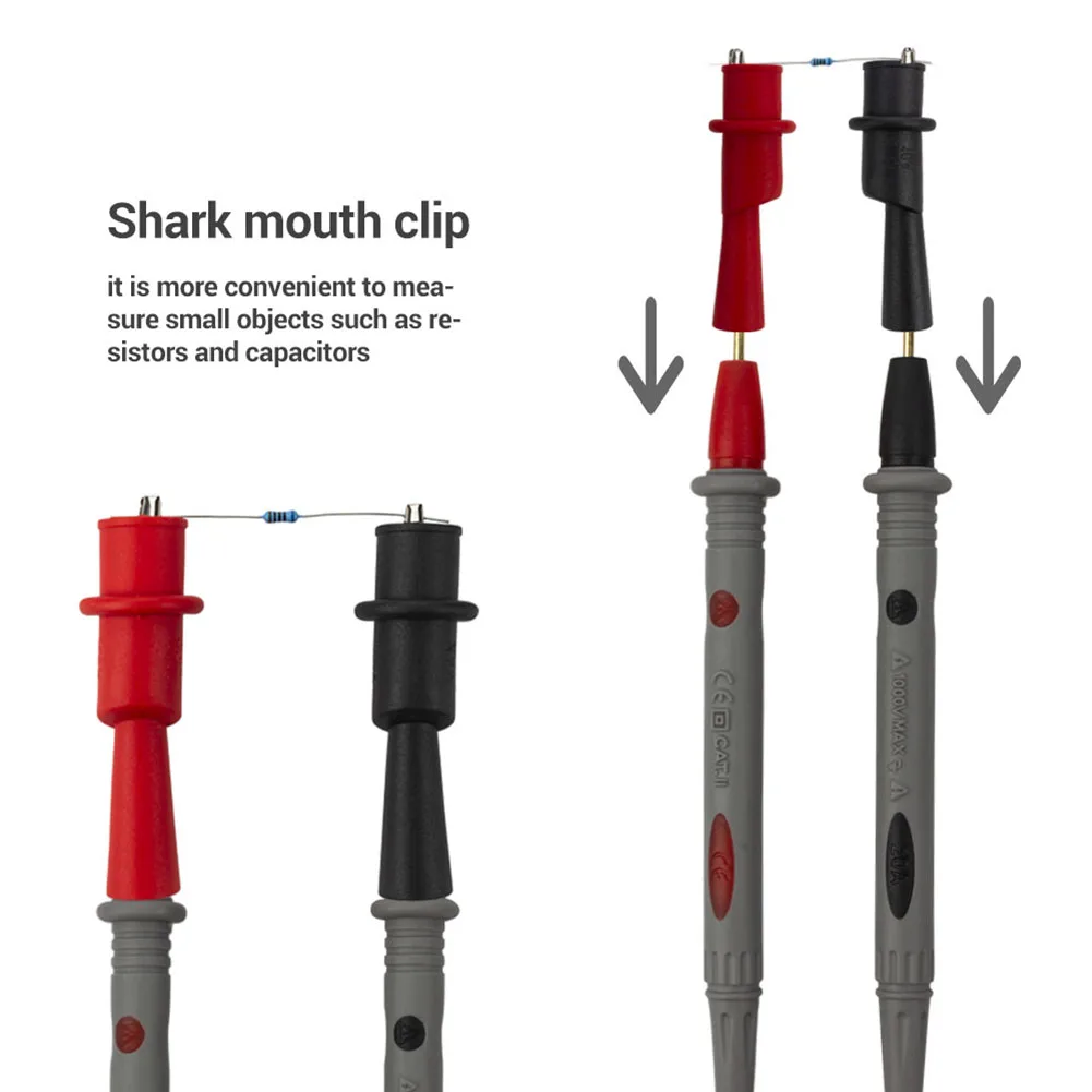 Sonda drut ołowiany amperomierz przewód miernik 1000V 20A multimetr długopis testowy + 2 szt. Klipsy do domowych akcesoriów elektrycznych