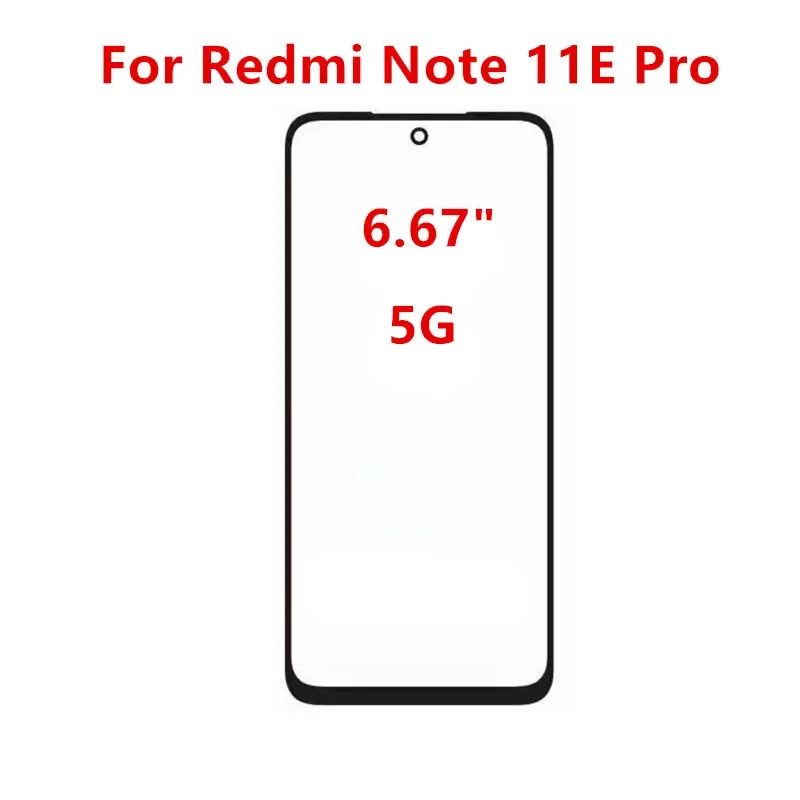 Tela Exterior para Xiaomi Redmi Note 11 Pro, Painel de Toque Frontal, Tela LCD, Tampa de Vidro, Peças de Reparo, OCA, 4G, 5G, 11E, SE, 11R, 11T